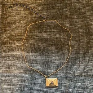 Gold envelope necklace